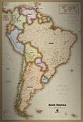 South America Antique Style Map