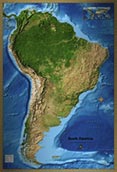 South America Satellite Image Map