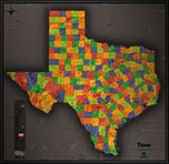 Texas Cool Colors Map