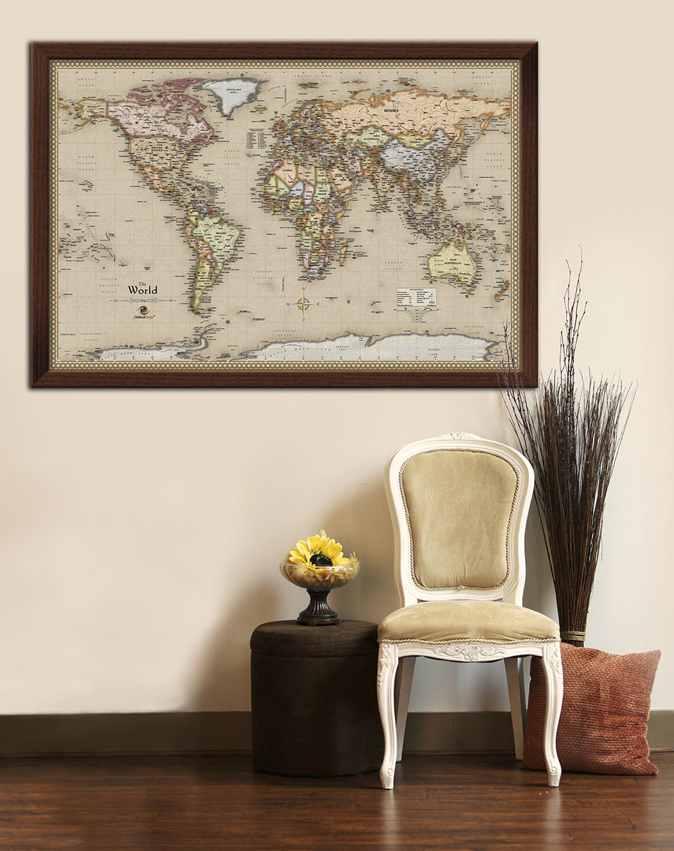 Framed Maps |Wood and Aluminum Frames for Wall Maps