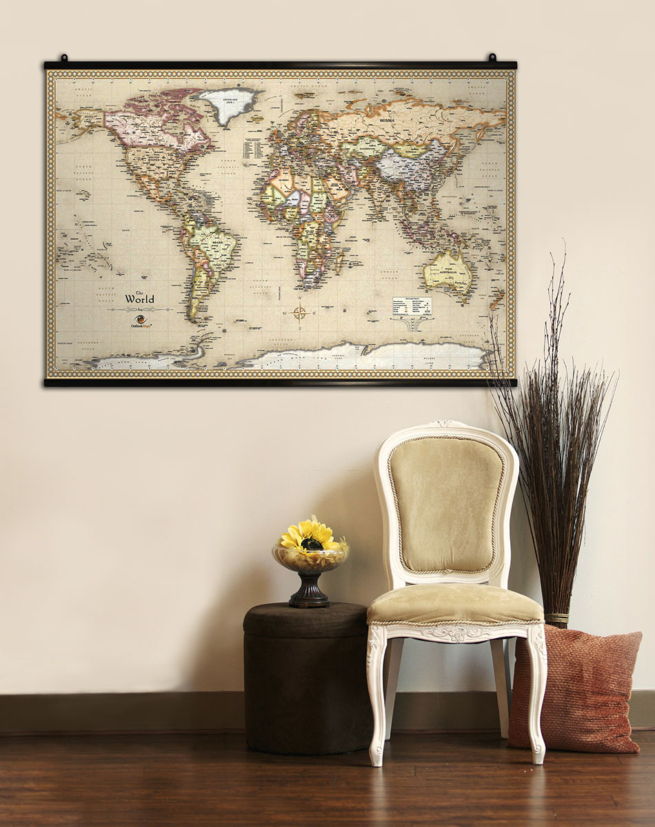 Maps With Hang Rails Perfect For Wall Display Many Maps