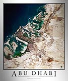 Aerial Image Satellite Map of Abu Dhabi Poster