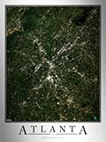 Aerial Image Satellite Map of Atlanta Area Poster