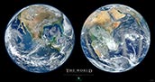 WORLD117 - Blue Marble Poster Two Halves