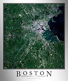 Aerial Image Satellite Map of Boston Area Poster