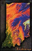 Indiana Topographic Physical Wall Map