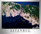 Aerial Image Satellite Map of Istanbul Poster