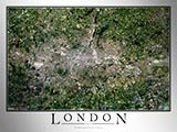 Aerial Image Satellite Map of London Poster