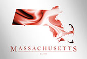 Artistic Poster of Massachusetts Map