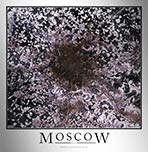 Aerial Image Satellite Map of Moscow Poster