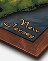 New Jersey Physical Wall Map with Walnut Wood Frame