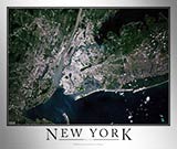 Aerial Image Satellite Map of New York City Area Poster