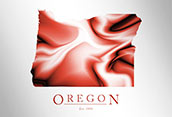 Artistic Poster of Oregon Map