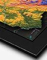 3D Pennsylvania Elevation Map with Black Frame