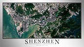Aerial Image Satellite Map of Shenzhen Poster