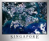 Aerial Image Satellite Map of Singapore Poster