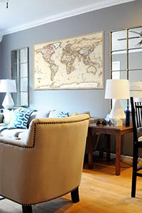 Antique World Map as Home Decor