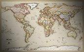 WORLD200 - World Antique Style Wall Map
