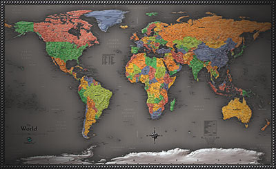 Cool Color World Map | Modern Design World Map