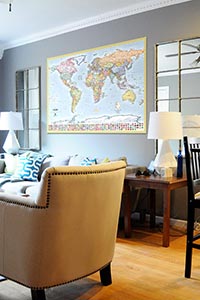 World Map with Flags as Home Decor