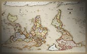 Antique Upside Down map of the World